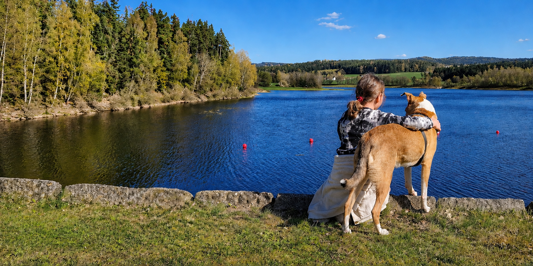 Lilly und Ronja am See